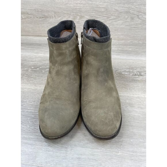 Vionic Joslyn Women's Bootie Biker Ankle Side Zip Heel Boot Leather Gray 9 Shoes - Picture 2 of 13